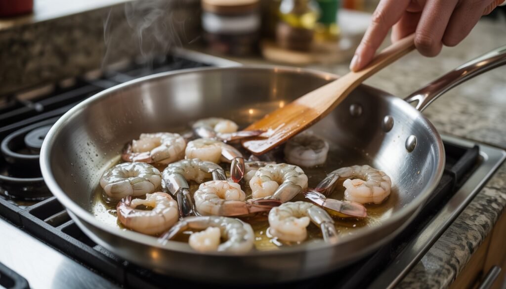 Cooking shrimp