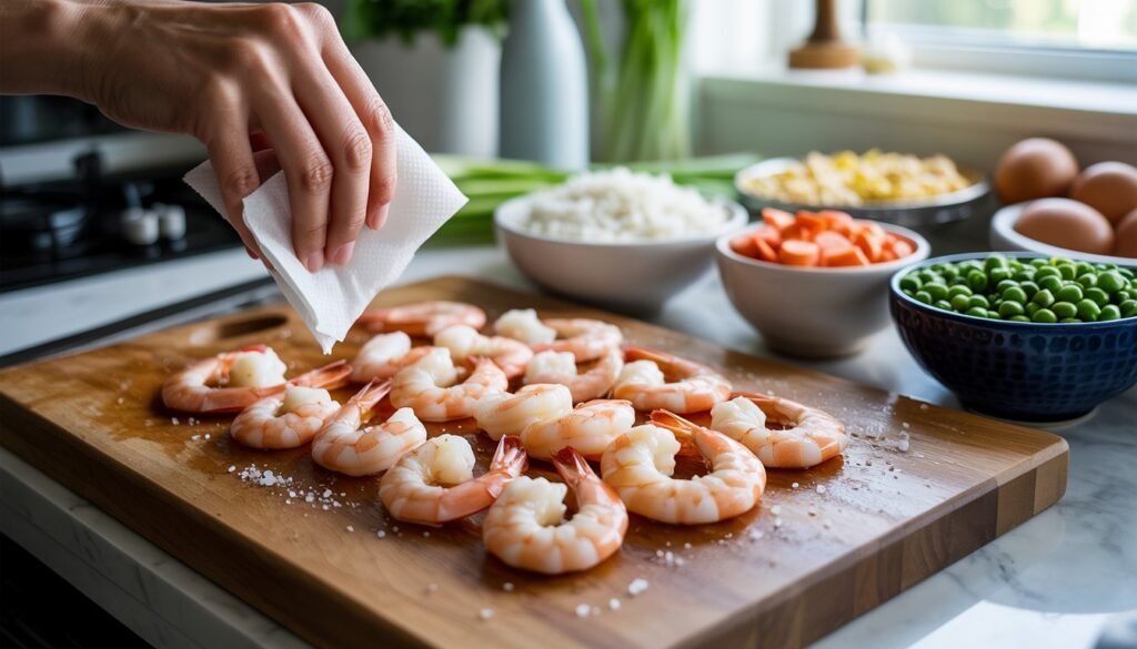 Prepping shrimp