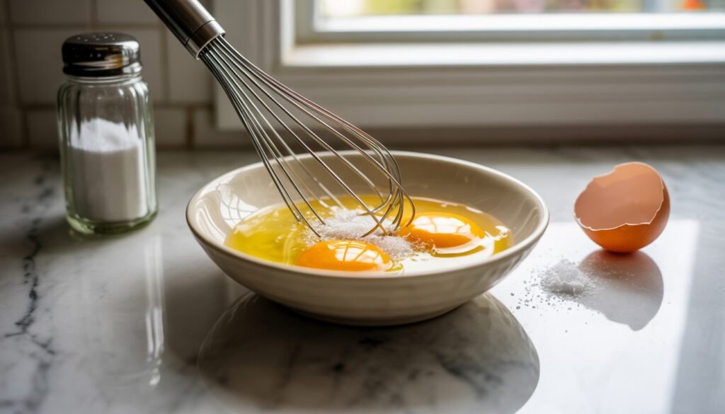 Whisking eggs